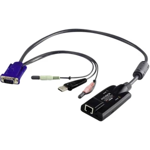 KVM Adapter [2x 3,5 mm banana utikač, Muški konektor SPHD-15, Muški konektor USB 1.1 tipa A - 1x Ženski konektor RJ45] ATEN slika