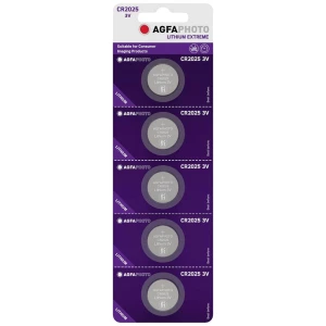 AgfaPhoto litijeva gumbasta ćelija CR2025, pakiranje od 5 komada AgfaPhoto  gumbasta baterija CR 2025 litijev  3 V 5 St. slika