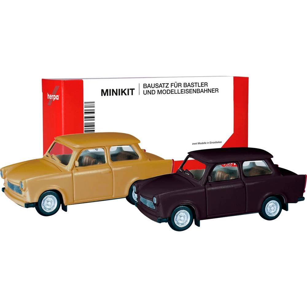 Herpa 013901-002 h0 model automobila Trabant 601 limuzina, baršunasta oker i rally crna slika