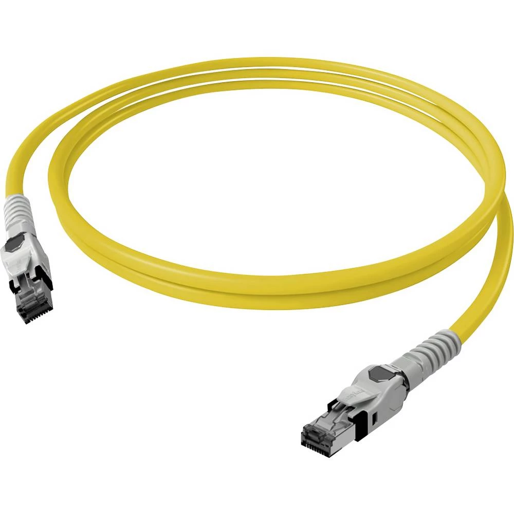 Easylan CP1OYMSMS0005 RJ45 mrežni kabel, Patch kabel CAT 6a S/FTP 0.5 m žuta dvostruko zaštićen, bez halogena, vatrostal slika
