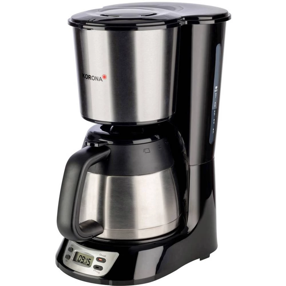 Aparat za kavu Korona 10332 Plemeniti čelik, Crna Kapacitet čaše=7 Bokal, Funkcija brojača vremena slika