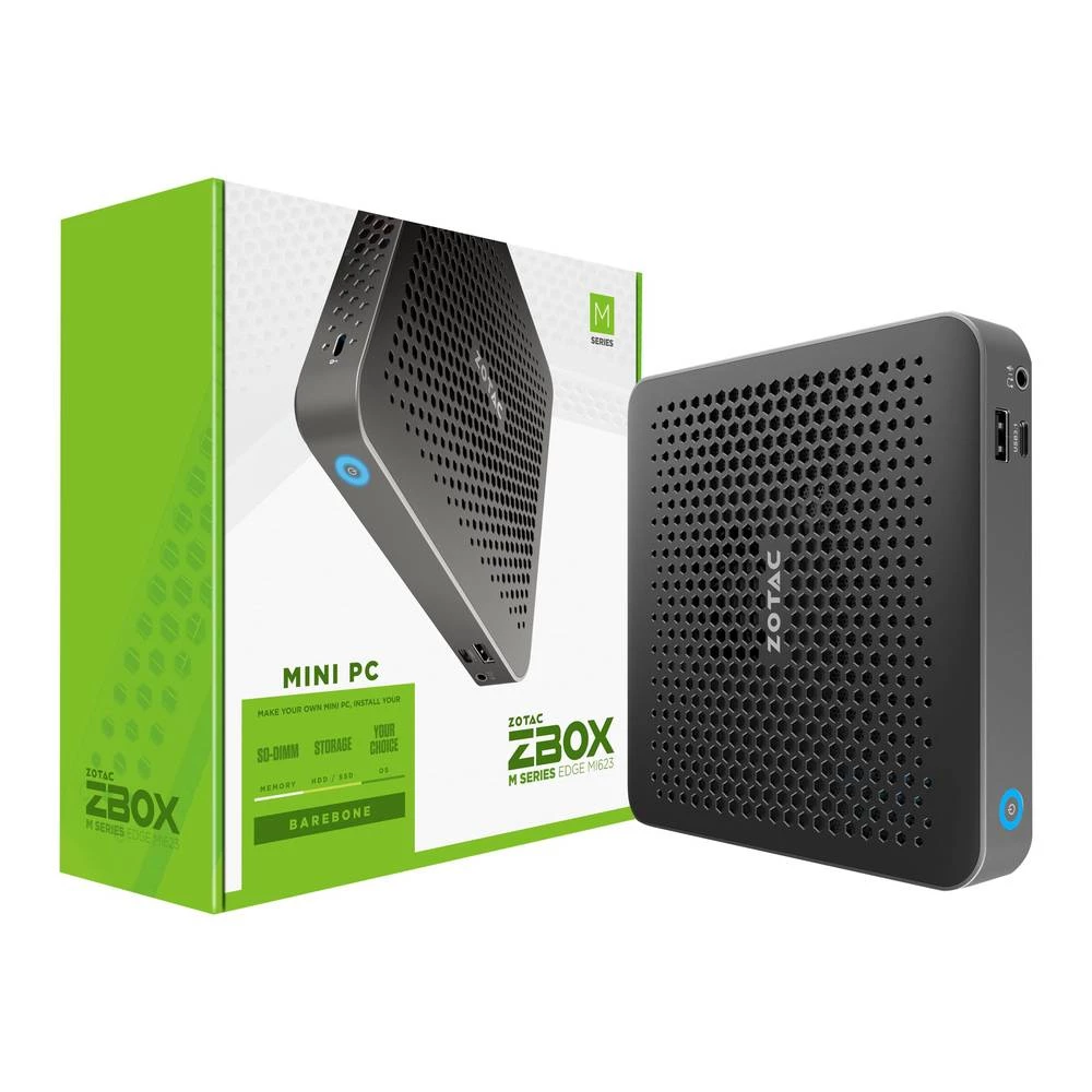 Zotac Barebone edge MI623  ()   Intel® Core™ i3 i3-10110U    Intel UHD grafika     FreeDOS  ZBOX-MI623-BE slika