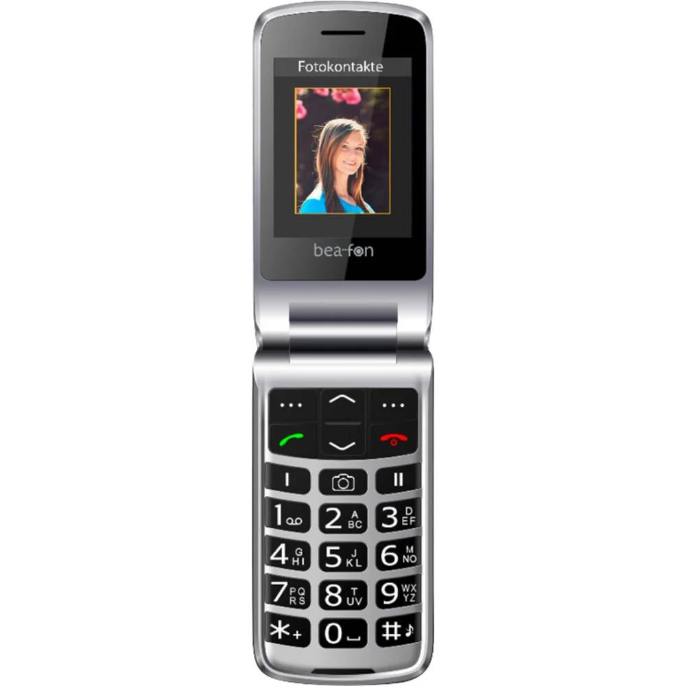 beafon SL595 Preklopni telefon Crno-srebrna slika
