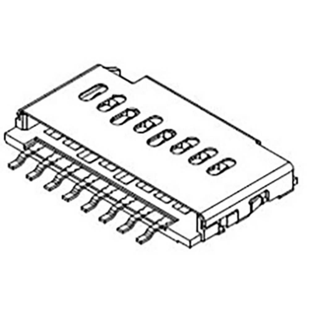 Molex 1051620001 2000 pcs 1.10mm Pitch microSD Card Header with Detect Pin, Height 1.45mm, Lead-Free, Gold (Au) Plated 0.381µm slika