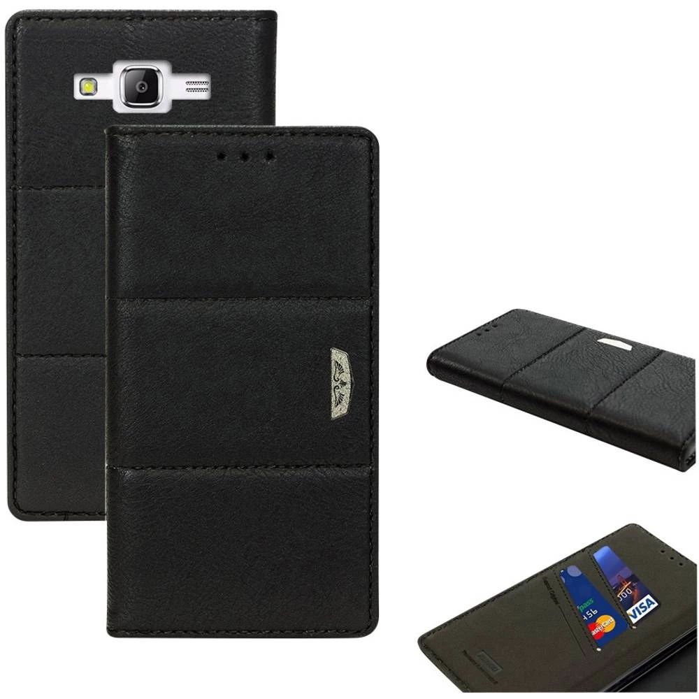 Perlecom Sklopivi poklopac za mobilni telefon Pogodno za: Samsung Galaxy J3 (2016) Crna slika