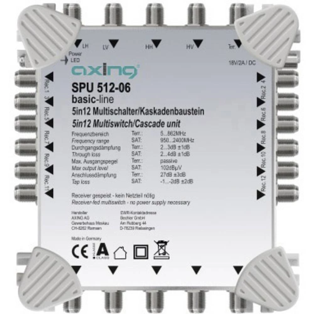 Satelitski multiprekidač kaskadni Axing SPU 512-06 Broj sudionika: 12 slika