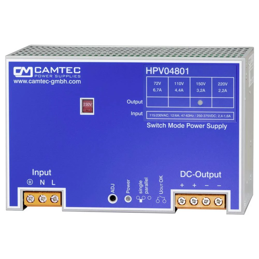 Camtec HPV04801.150(R2) DIN-napajanje (DIN-letva) 150 V 480 W Content 1 kom. slika