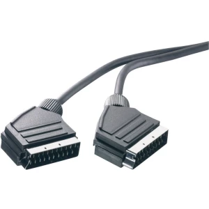 SCART TV, prijemnik (receiver) priključni kabel [1x SCART-utikač 1x SCART-utikač] 0.75 m crn slika