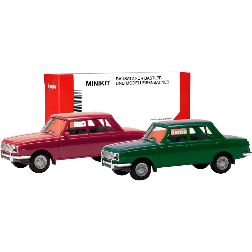 Herpa 013918-002 h0 model automobila Wartburg 353 '66, karmin crvena i atlantsko zelena slika