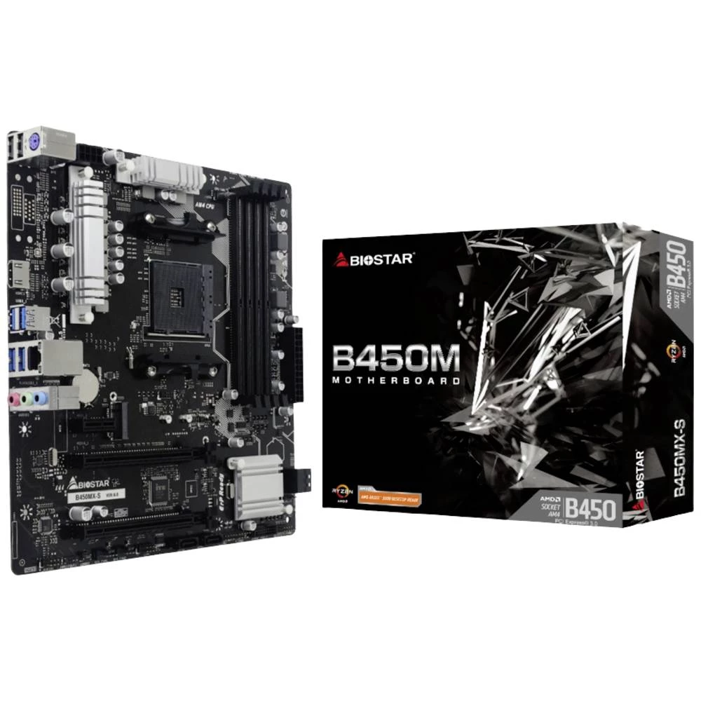 BioStar B450MX-S matična ploča Baza AMD AM4 Faktor oblika (detalji) Micro-ATX Set čipova matične ploče AMD® B450 slika