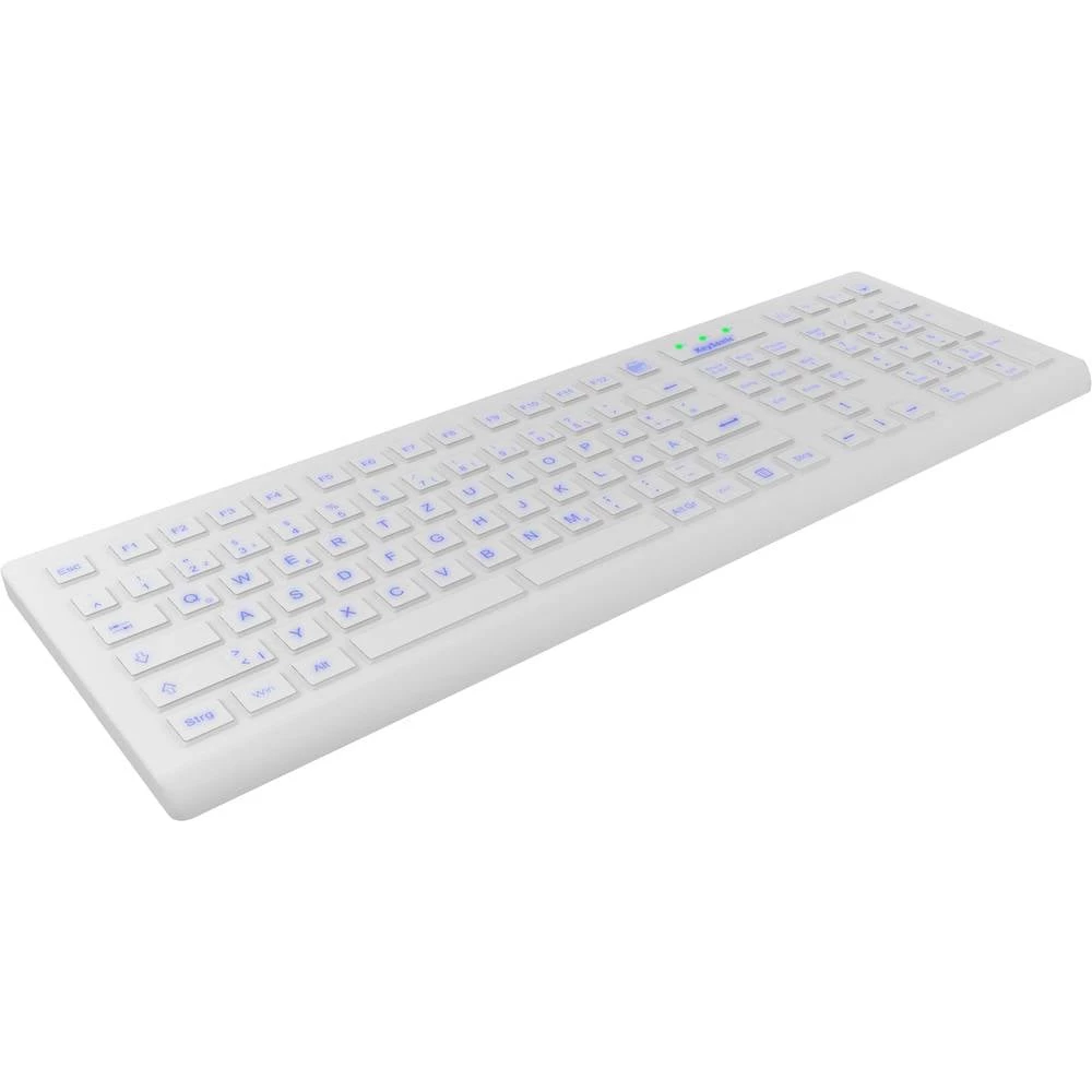 Keysonic KSK-8031INEL-Wh žičani tipkovnica njemačka, qwertz bijela osvjetljen, USB priključak, zaštita od prašine, zašti slika
