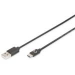 Digitus USB 2.0 Priključni kabel [1x Muški konektor USB-C™ - 1x Muški konektor USB 2.0 tipa A] 1.8 m Crna Sa zaštitom