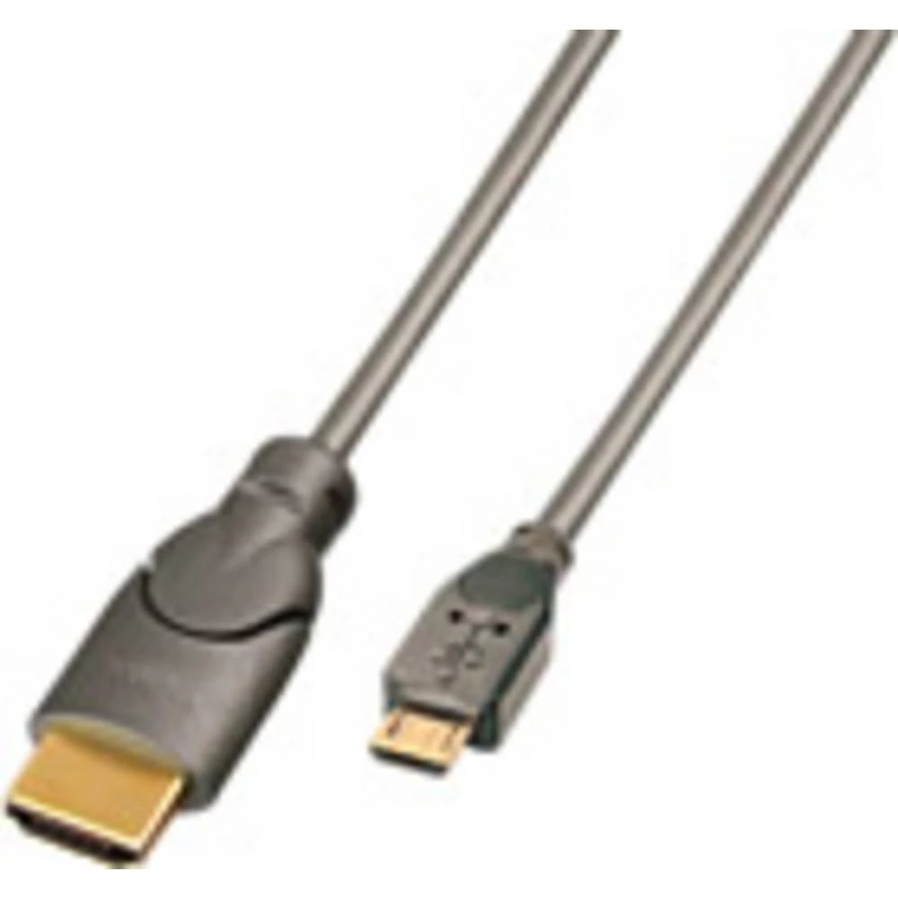 LINDY HDMI priključni kabel USB-Micro-B utikač, HDMI-A utikač 2.00 m siva 41567  HDMI kabel slika