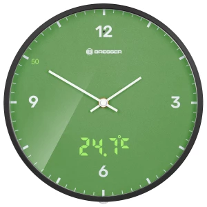 Zidni sat BRESSER MyTime 24 cm zeleni sa termometrom slika