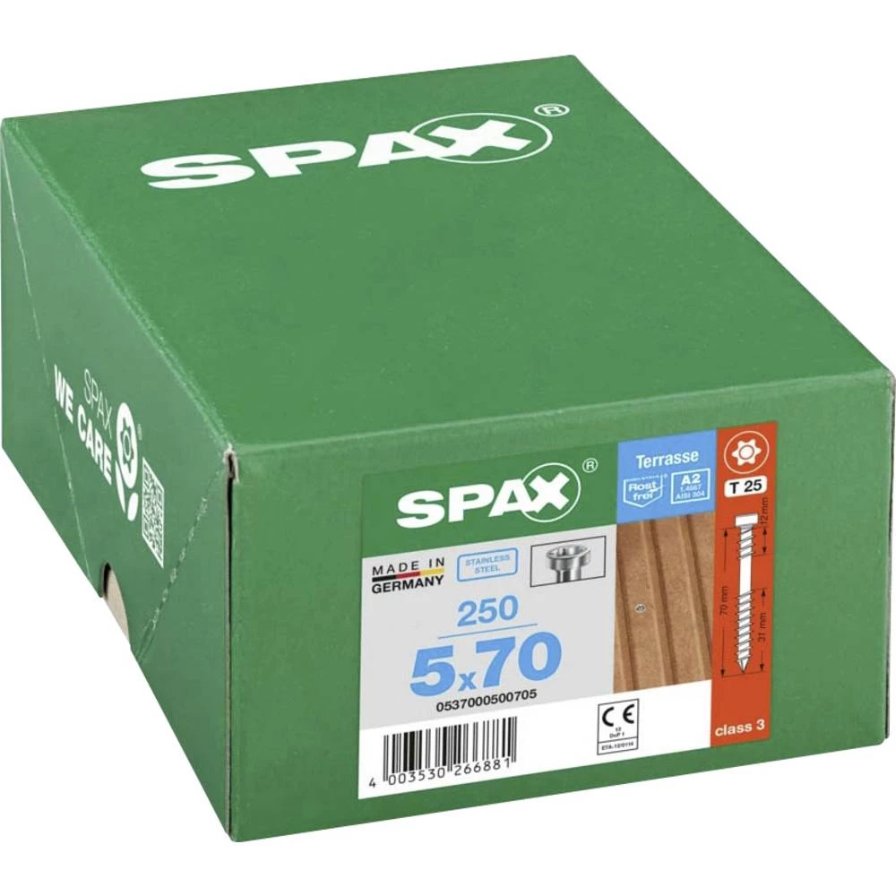 SPAX 0537000500705 vijak za drvo 5 mm 70 mm T-STAR plus nehrđajući čelik A2 250 kom. slika