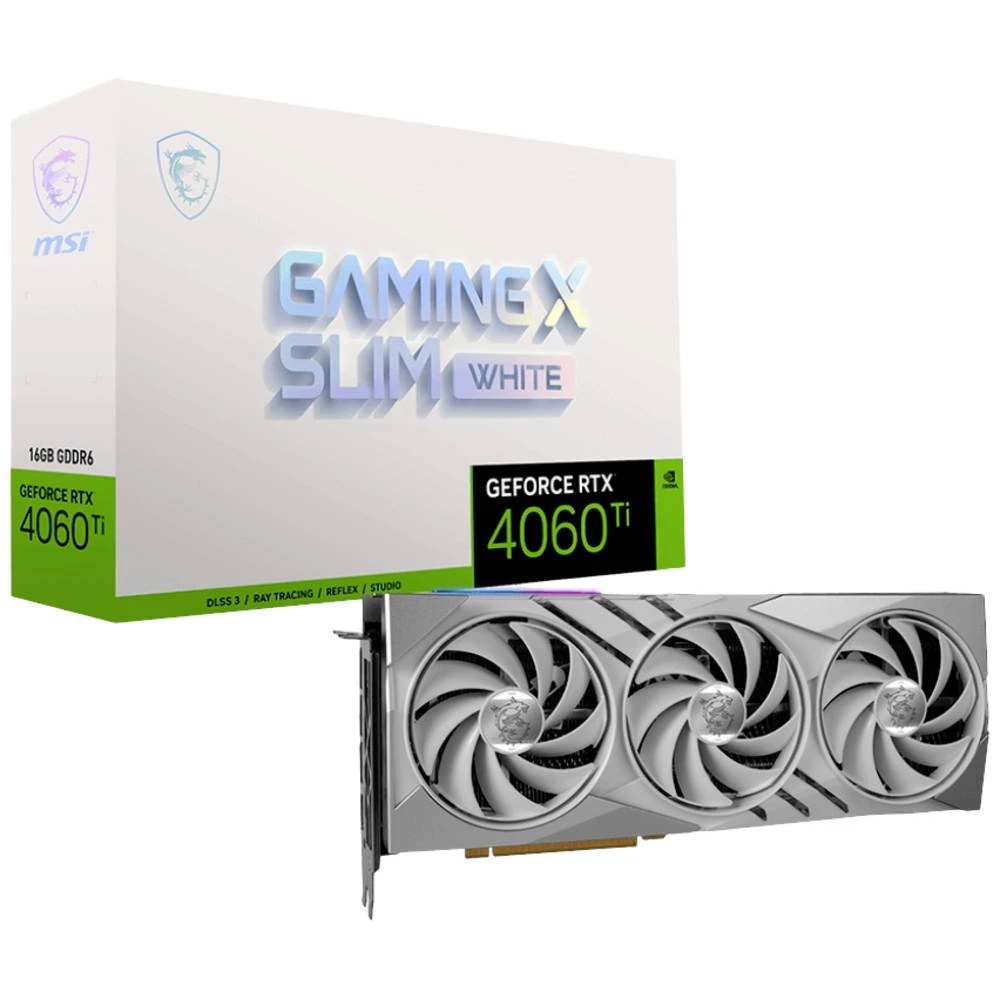 MSI grafička kartica Nvidia GeForce RTX 4060 Ti GAMING X SLIM WHITE  16 GB GDDR6-SDRAM PCIe x16  DisplayPort, HDMI™ NVID slika