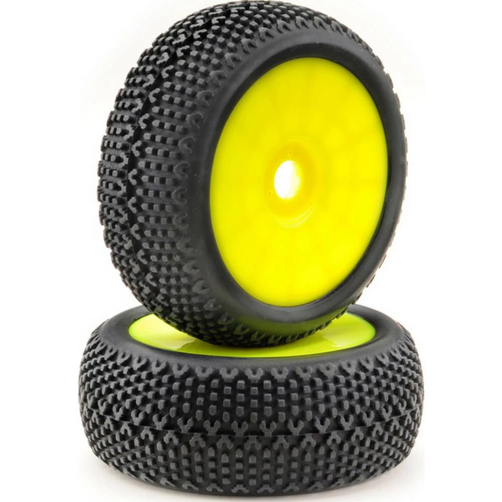 Absima 1:8 buggy kompletni kotači Y pin disk žuta 1 Par slika