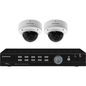 Analogni, HD-TVI, AHD, HD-CVI Set sigurnosne kamere 4-kanalni S 2 kamere 1920 x 1080 piksel Monacor AXZ-204DVM 0180116 slika