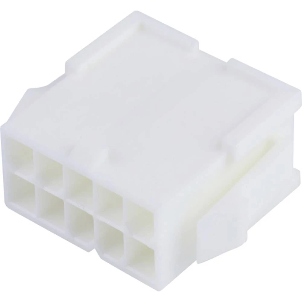 Molex 39012106 Mini-Fit Jr. Plug Housing, Dual Row, 10 Circuits, UL 94V-0, with Panel Mounting Ears, Natural slika