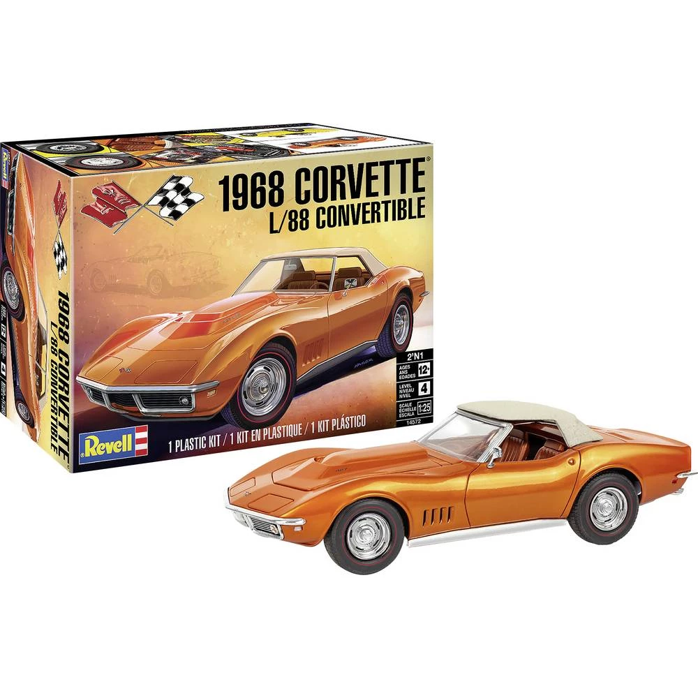 Revell 14572 '68 Corvette L-88 Roadster model automobila za sastavljanje 1:25 slika