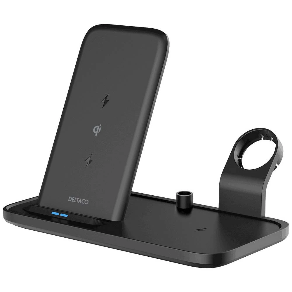 Deltaco - a nordic brand indukcijski punjač 2000 mA  QI-1036  Izlazi standard indukcijskog punjenja crna slika
