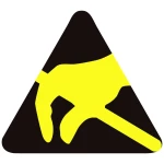 BJZ ESD logo 2000 St. crna/žuta (D x Š) 6 mm x 6 mm samoljepljivo