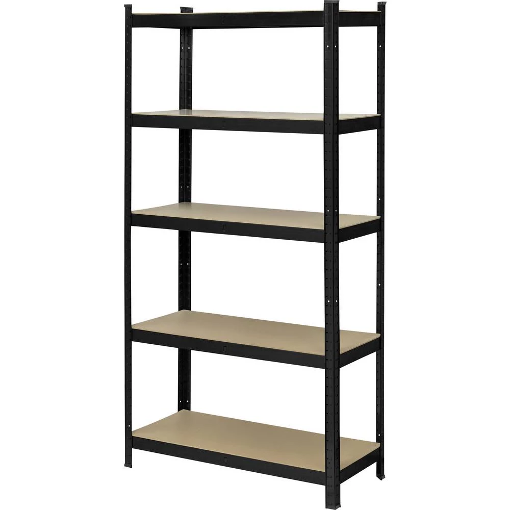 Basetech 2299892 regal za velike težine 175 kg (Š x V x D) 900 x 1800 x 400 mm metal, MDF ploča crna, pocinčana tvrda p slika