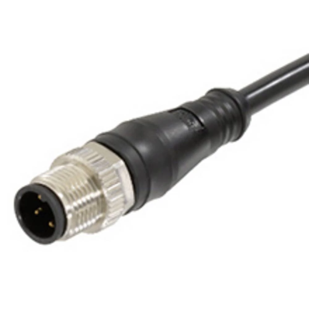 Molex 1200652266 Micro-Change (M12) Single-Ended Cordset with Knurled Hexnut, 4 Poles, Female (90°) to Pigtail, 22 AWG, Un slika