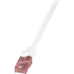 LogiLink CQ2091U RJ45 mrežni kabel, Patch kabel CAT 6 U/UTP 10.00 m bijela vatrostalan, sa zaštitom za nosić 1 St.