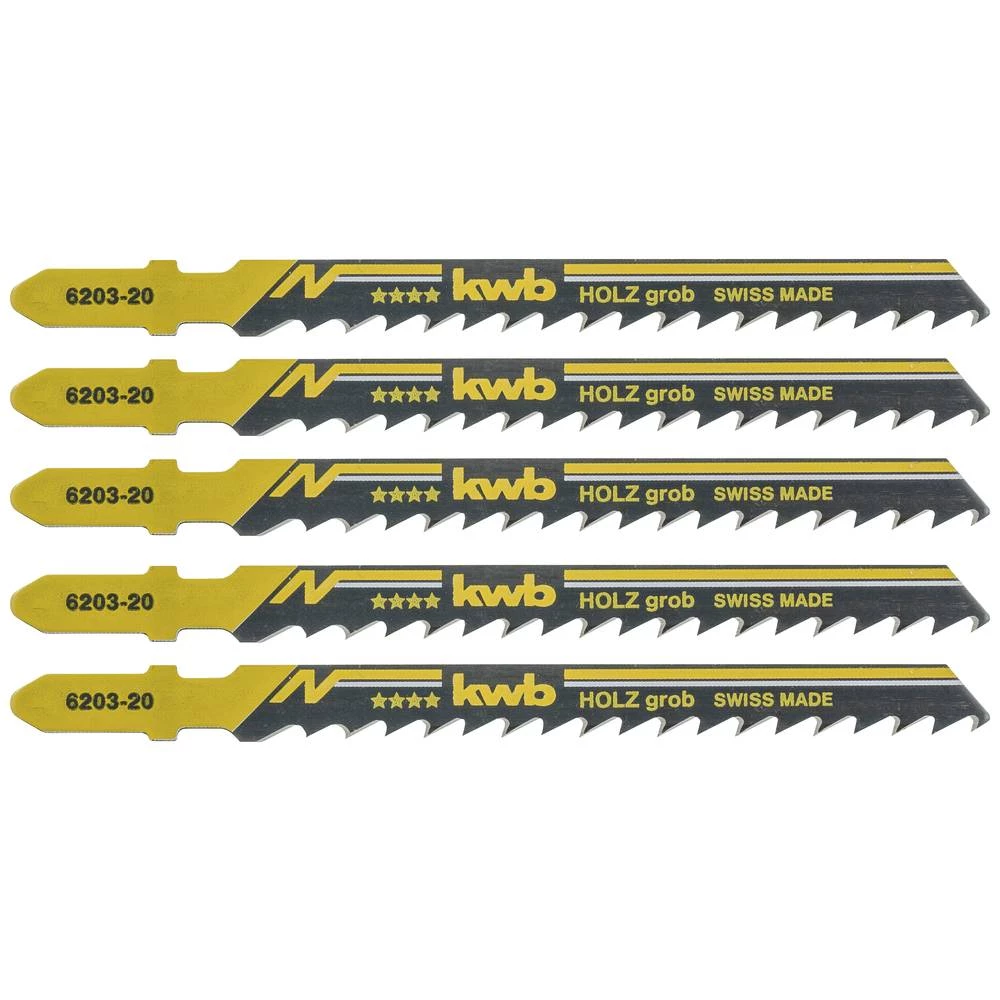 kwb 620325 Oštrice ubodne pile, obrada drveta, HCS, drška s jednim bregom, 5x grubo 5 St. slika