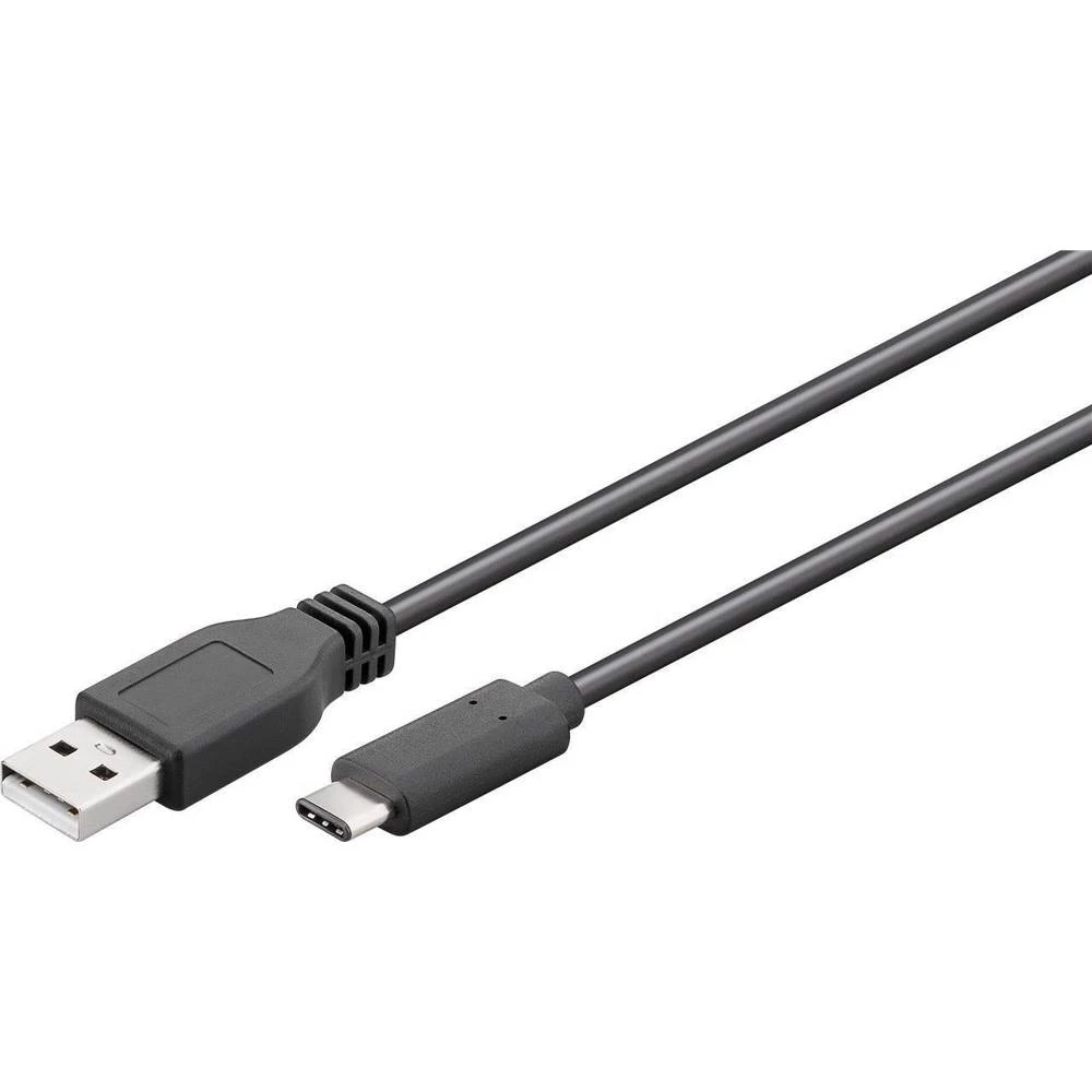 Goobay USB 2.0 Priključni kabel [1x Muški konektor USB-C™ - 1x Muški konektor USB 2.0 tipa A] 1.0 m Crna utikač primjenjiv slika