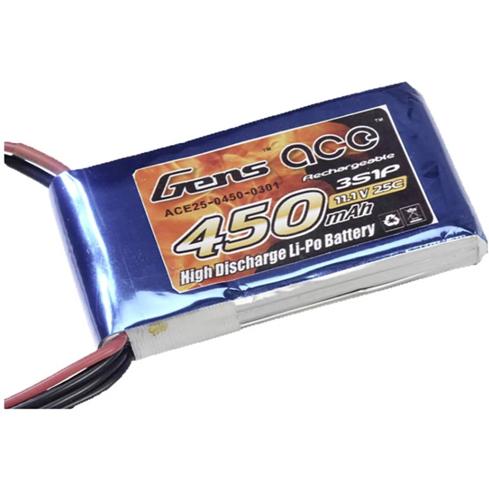 LiPo akumulatorski paket za modele 11.1 V 450 mAh Broj ćelija: 3 25 C Gens ace Softcase BEC slika