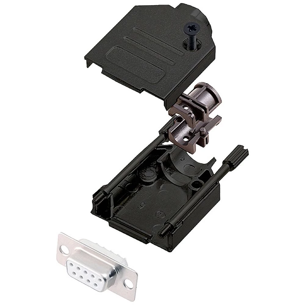 Višestruki ženski konektor D-SUB komplet 180 ° Broj polova: 9 Lemni kup encitech DTZK09-BK-DMS-W-K 1 ST slika