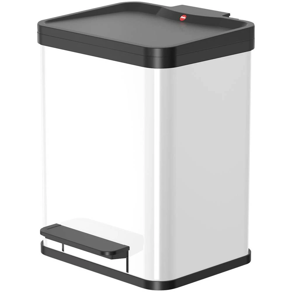 Kontejner za limenke 18 l Hailo Öko duo plus M (Š x V x d) 320 x 430 x 330 mm Bijela, Crna Mehanizam stopalo-pedal 1 ST slika