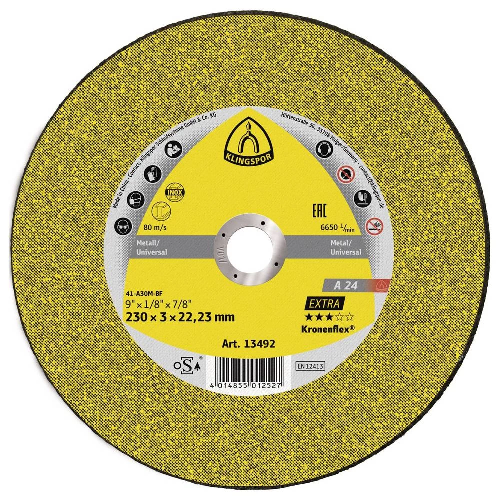 Klingspor A 24 Extra 13492 rezna ploča ravna 230 mm 25 kom. metal slika