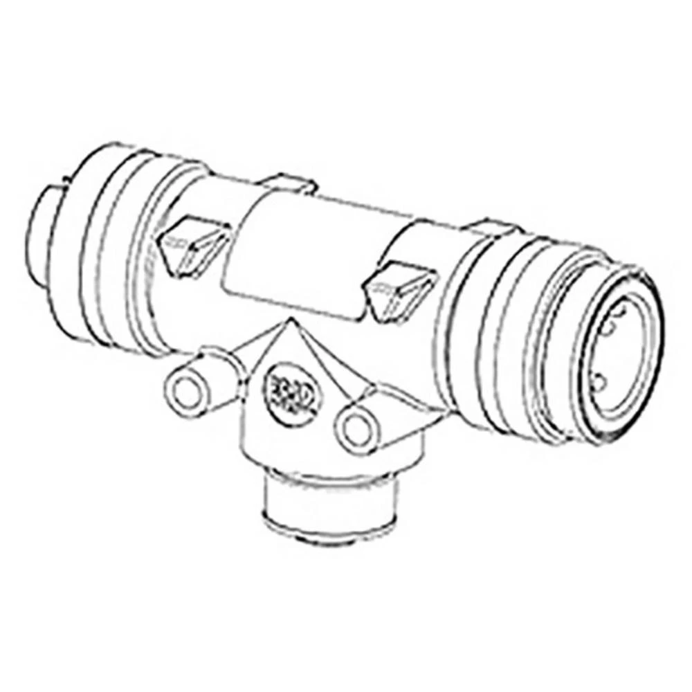 Molex 1300680105 BradPower D-Size (1 3/8"–M35) 3-Pole Reducing Tee, with 3-Pole BradPower A-Size (7/8"–M22) Drop, Red slika