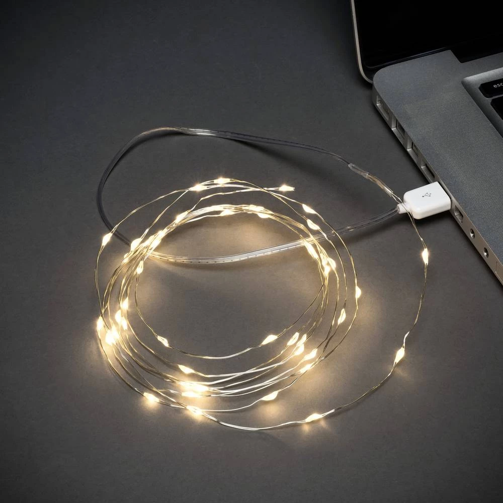 Konstsmide    1771-190    USB svjetlosni lanac        unutra         putem USB-a    Broj žarulja 100    LED    toplo bijela    Osvjetljena duljina: 4.95 m slika