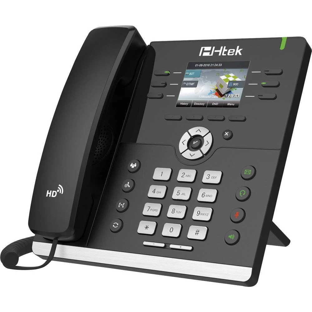 Telefon s kabelom, VoIP TipTel Htek UC923 Handsfree, Priključak za slušalice TFT/LCD u boji Crna slika