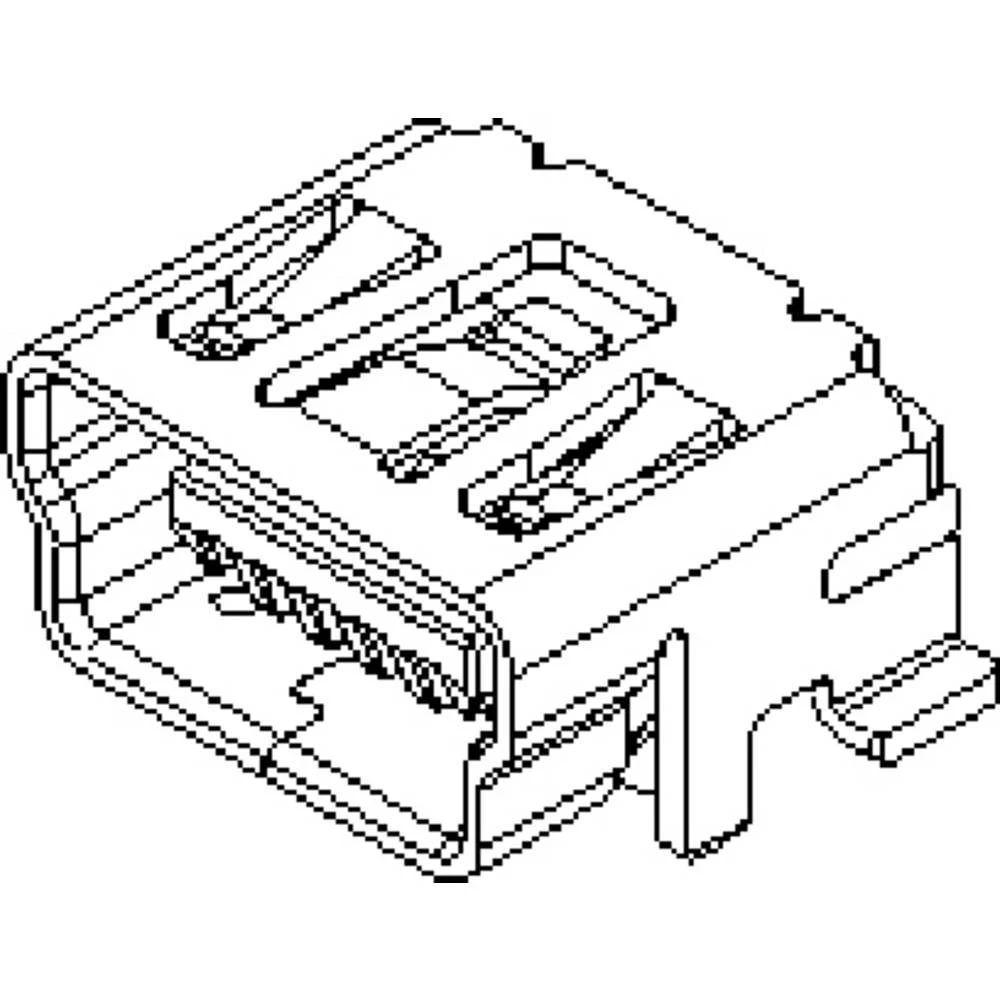Molex 513870530 1200 pcs Mini USB, B-Receptacle, Right-Angle, Short Body, Surface Mount Solder Tails and Through Hole Shell Tabs, slika