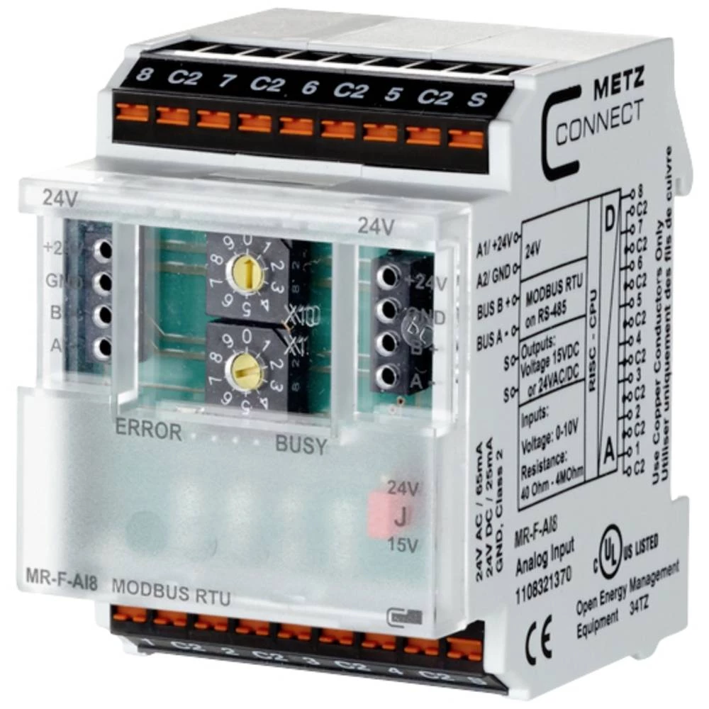 Metz Connect MR-F-AI8 Modbus RTU #####Modbus-Modul 24 V/AC, 24 V/DC 65 mA Content 1 St. slika