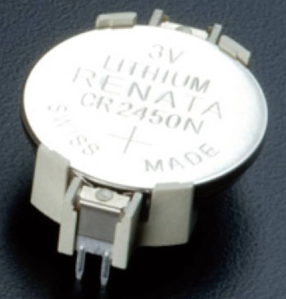 Držač za okrugle ćelije 1 CR 2450, CR 2450N Horizontalni, Montaža preko rupe THT (D x Š x V) 33 x 16.1 x 7.3 mm Takachi HU2450 slika