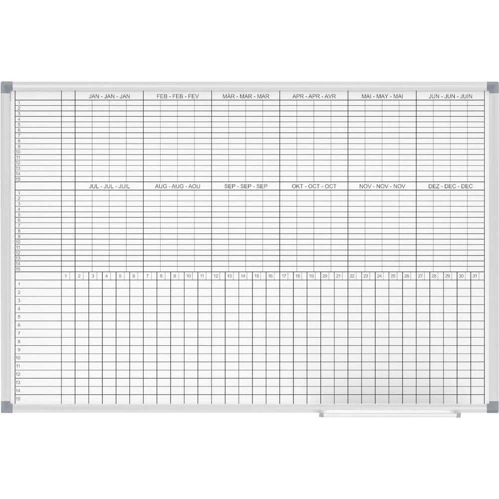 Maul Mjesečni planer, Tabla za godišnje planiranje 6466484 Siva Čelik 900 mm x 600 mm slika