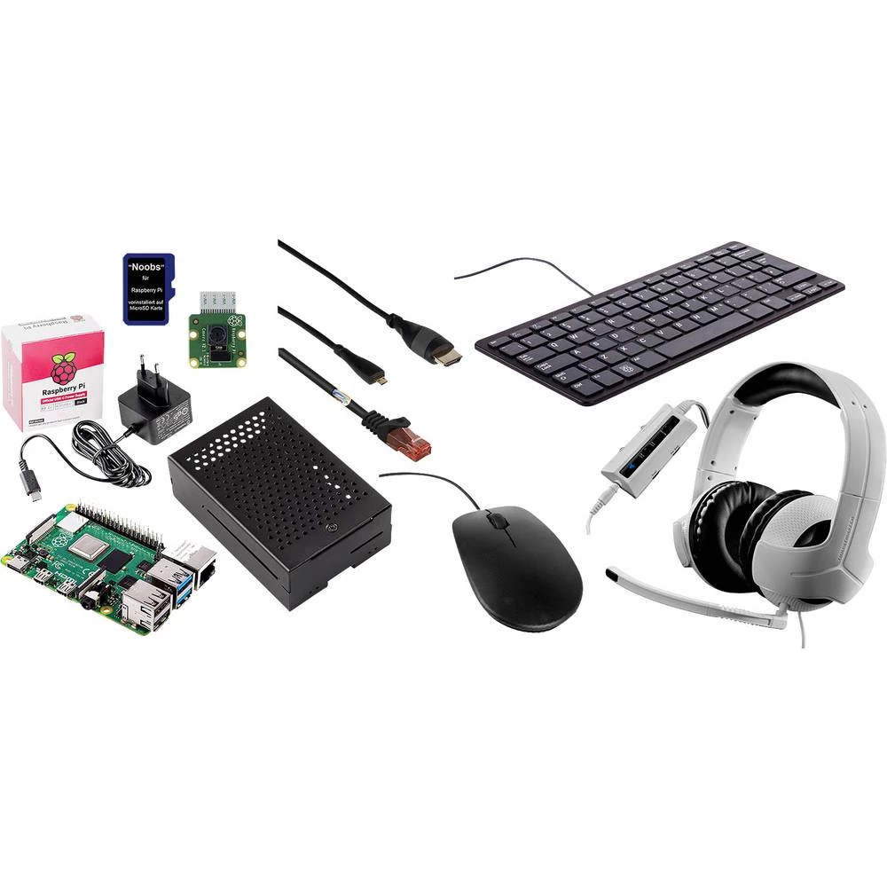 Raspberry Pi® Homeoffice/Homeschooling Kit Raspberry Pi® 4 B 8 GB 4 x 1.5 GHz uklj. modul kamere, uklj. tipkovnica, uklj slika