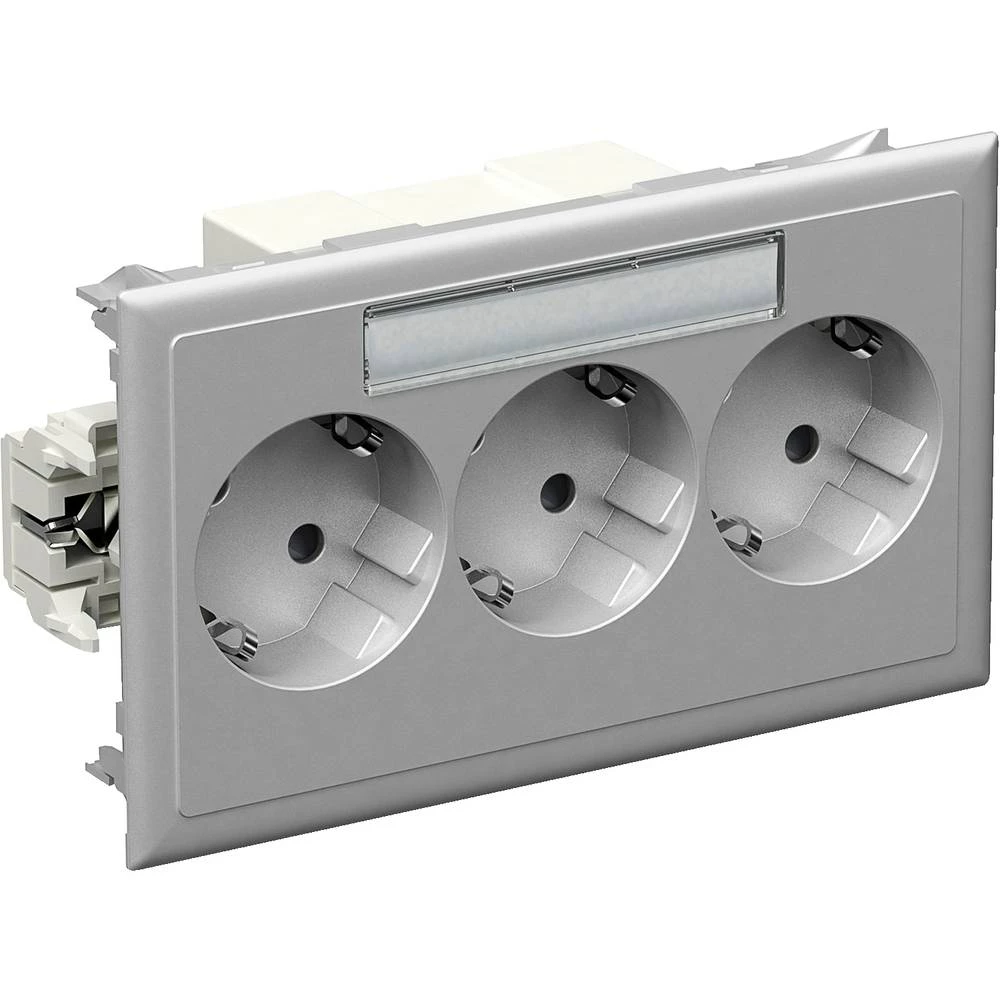 Schneider Electric 5940113 ugradbena utičnica 3-dijelna utičnica kom. aluminij boja slika