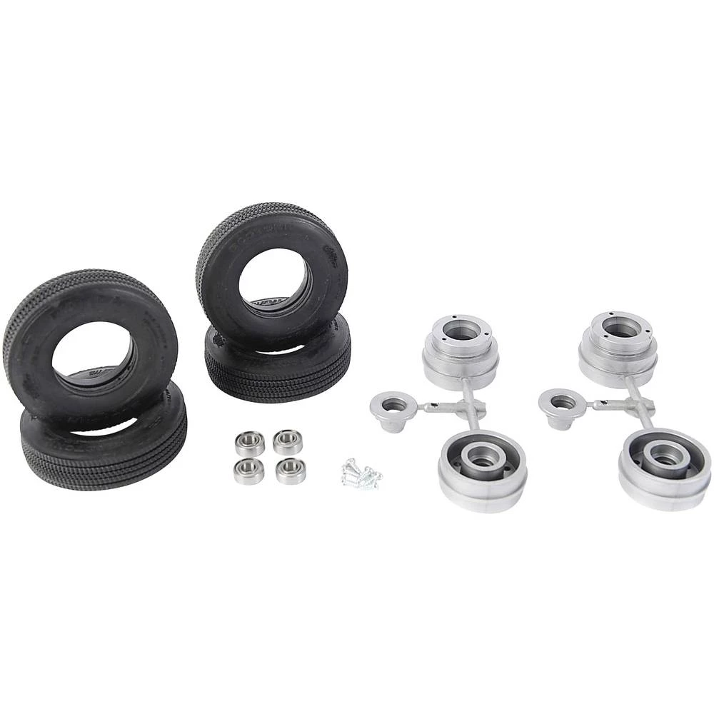 Carson Modellsport 1:14 Poluprikolica za kamione Kompletni kotači Plastika Cestovni profil Euro optika Srebrna 1 pair slika