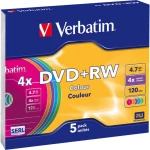 DVD+RW prazan 4.7 GB Verbatim 43297 5 ST Slimcase Obojeni