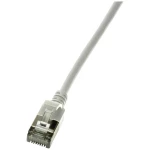 LogiLink CQ9022S RJ45 mrežni kabel, Patch kabel CAT 6a U/FTP 0.50 m siva iznimno tanak, vatrostalan, fleksibilan, zaštićen s folijom, bez halogena, sa zaštitom za nosić, TPE plašt 1 St.
