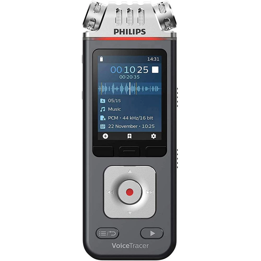 Digitalni diktafon Philips DVT-7110 Vrijeme snimanja (maks.) 2147 h Antracitna boja, Krom boja slika