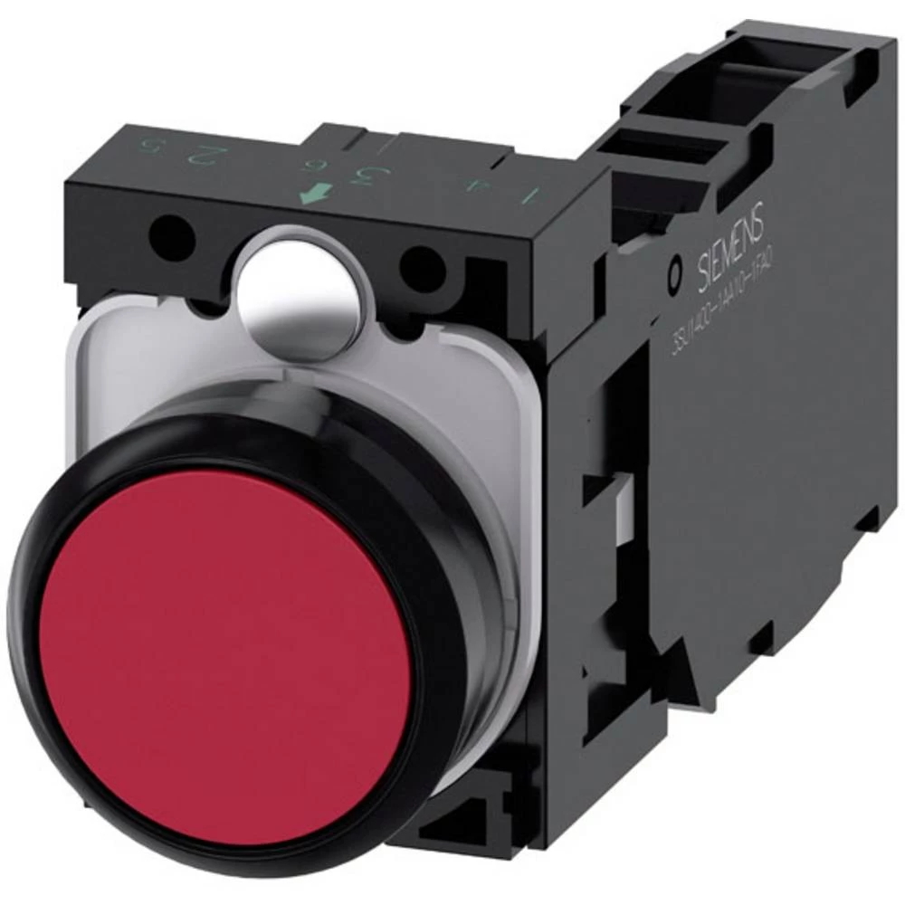 Siemens 3SU1100-0AB20-1FA0 tipkalo prednji prsten od plastike, okrugao  dugme crna, crvena   1 St. slika