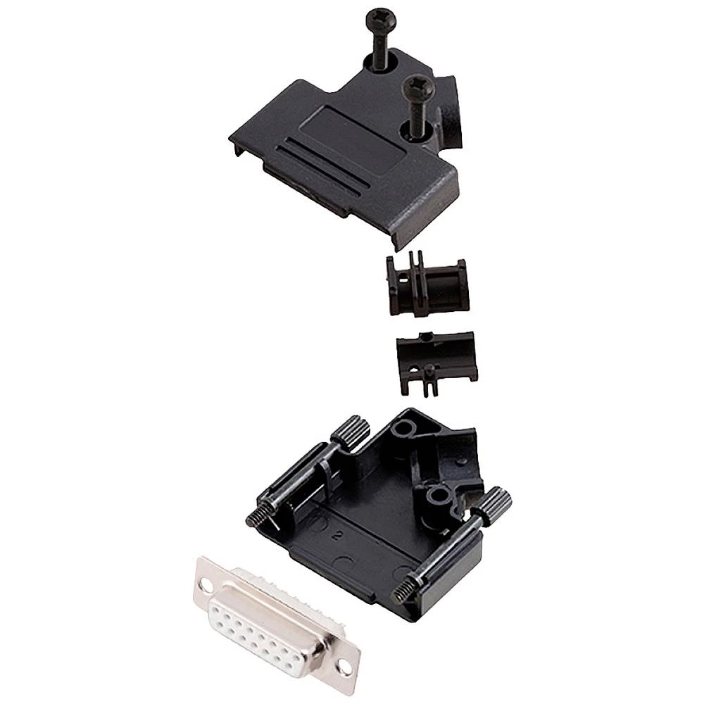 Višestruki ženski konektor D-SUB komplet 45 ° Broj polova: 15 Lemni kup encitech D45PK-P-15-DBS-W-K 1 ST slika